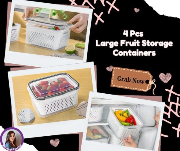 #AD 𝗕𝗜𝗚 𝗗𝗥𝗢𝗣🍇 4 Pcs Large Fruit Storage Containers
🔗